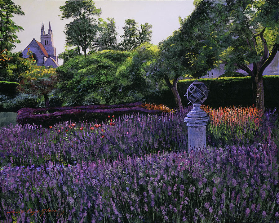 Garden Painting - Sundial Garden by David Lloyd Glover