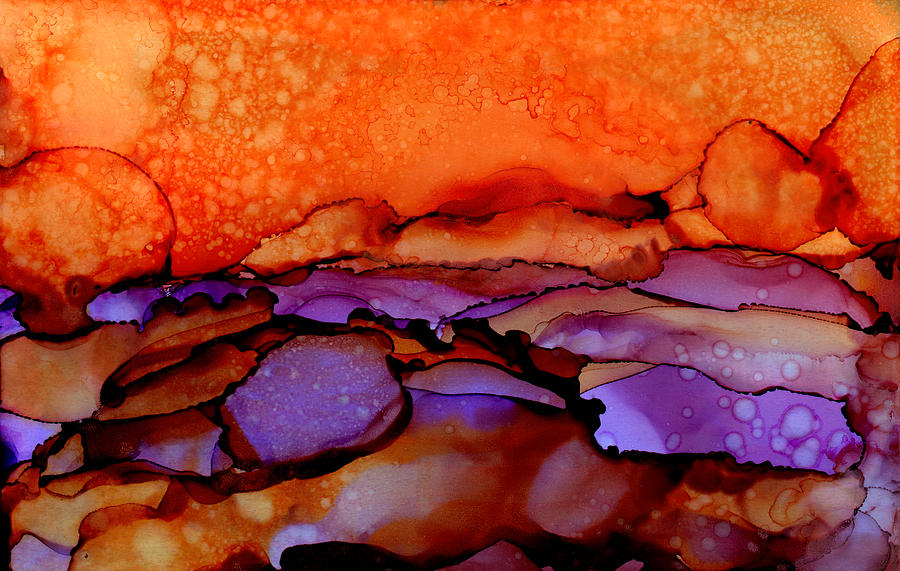 Sundown - Abstract Landscape Painting Painting by Michelle Wrighton