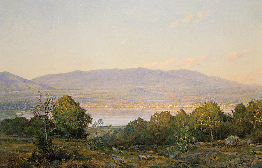 William Trost Richards Painting - Sundown at Centre Harbor, New Hampshire by William Trost Richards