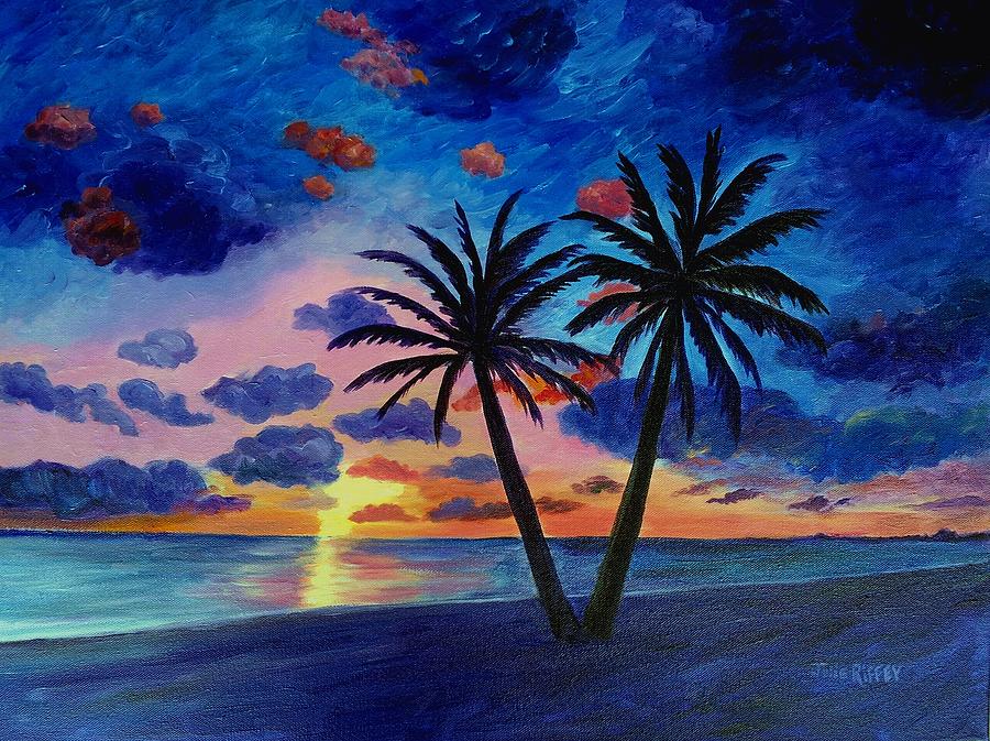 Sundown At The Beach Painting by Julie Brugh Riffey