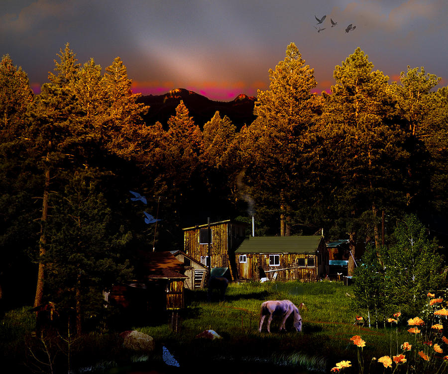 Sundown in the Rockies Digital Art by J Griff Griffin