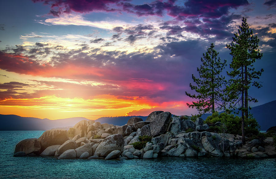 Sundown on Tahoe Photograph by Andrew Zuber