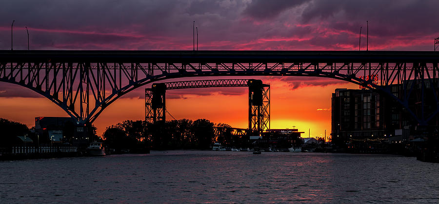 Sundown on the Cuyahoga River Photograph by Dale Kincaid