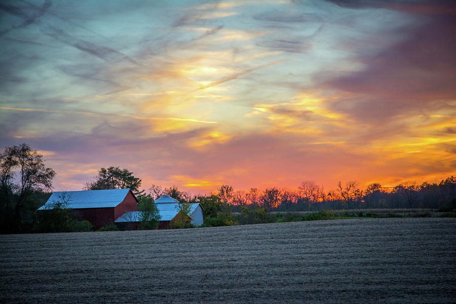 Sundown on the farm Photograph by Randall Branham