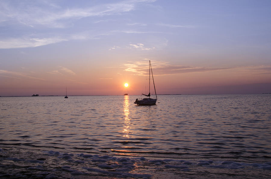 Sundown on the Gulf - Palm Harbor Photograph by Bill Cannon