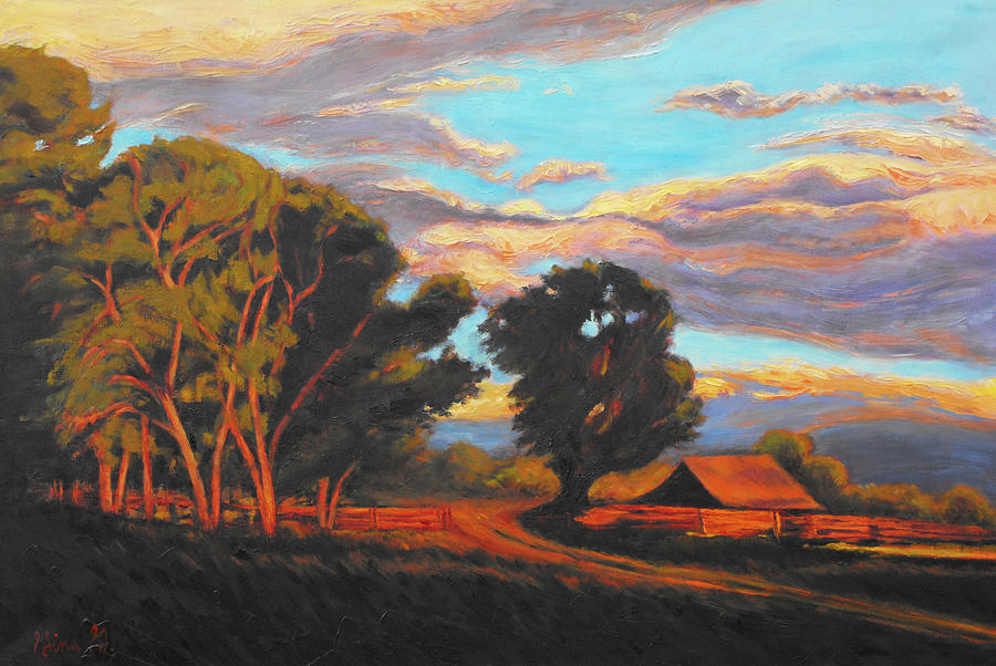 Sundown on the Ranch Painting by Gina Grundemann