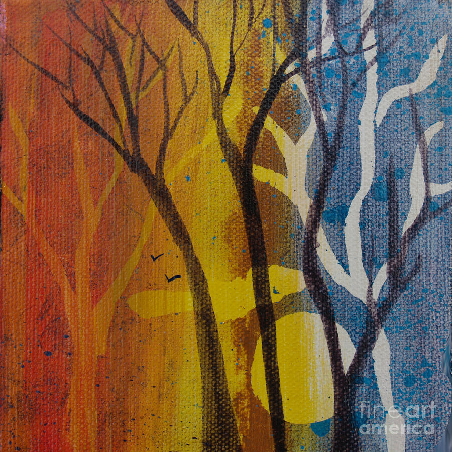Sundown Through Trees Painting by Robin Pedrero