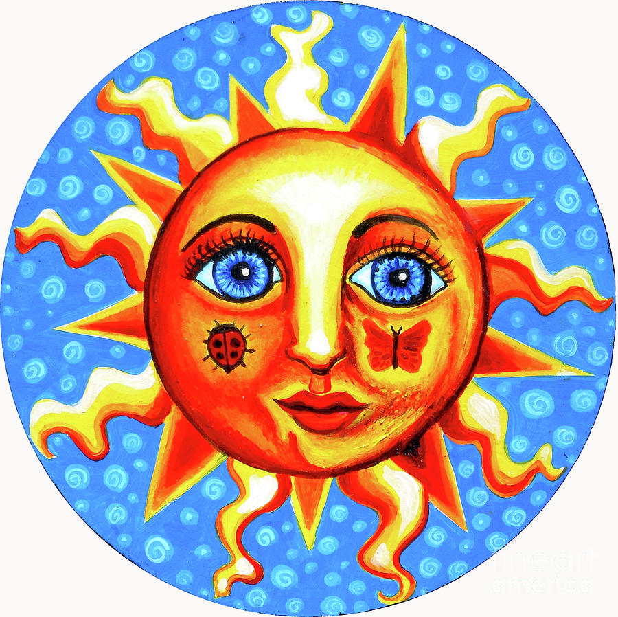 Sunface With Ladybug Painting by Genevieve Esson - Fine Art America