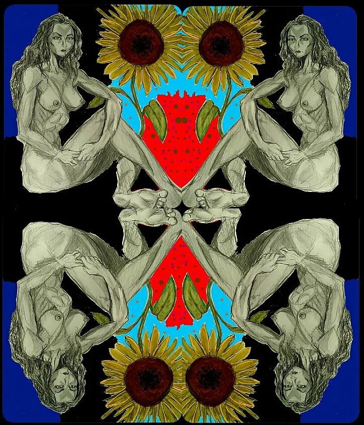 Sunflower 2 Mixed Media by Mark Bradley