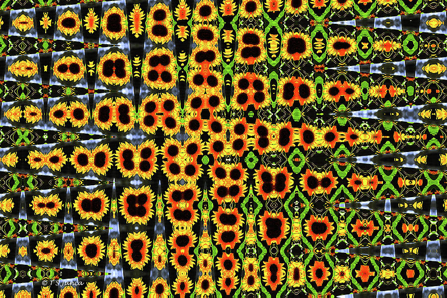 Sunflower Abundance Abstract Digital Art by Tom Janca