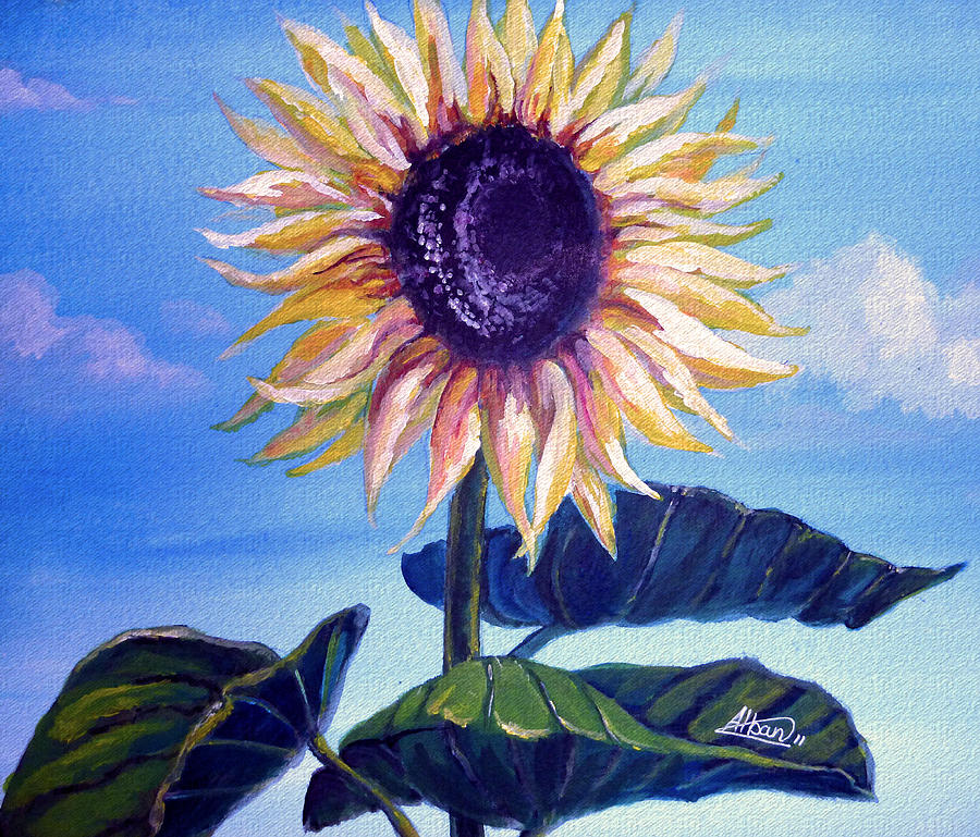 Sunflower Painting by Alban Dizdari
