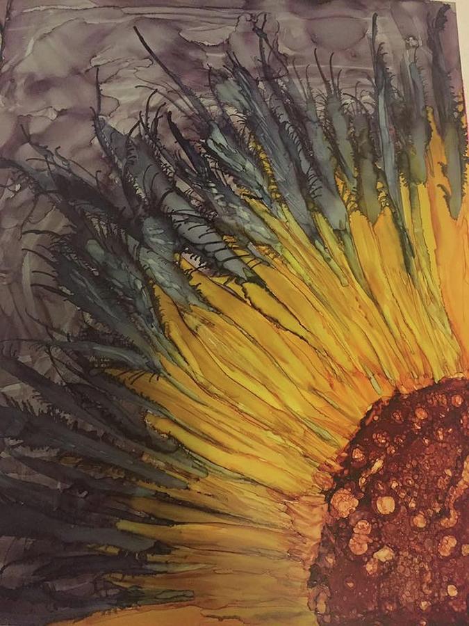 Sunflower at Midnight Painting by Debora Boudreau
