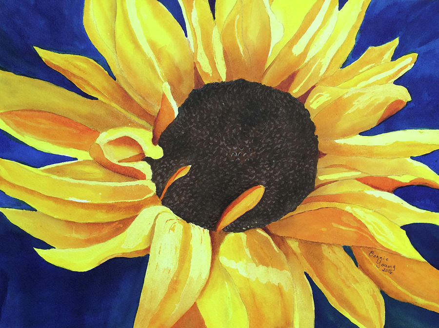 Sunflower Painting by Bonnie Young