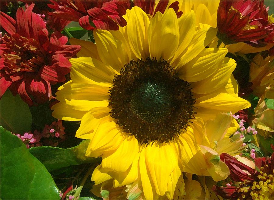 Sunflower Photograph - Sunflower Boquet by Jim  Darnall