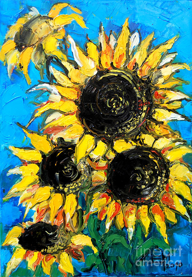 Sunflower Painting - Sunflower Bouquet by Mona Edulesco