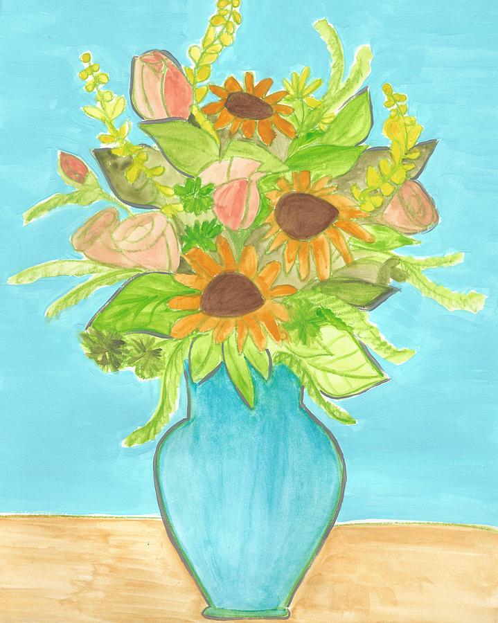 Sunflower Bouquet  Painting by Monica Martin
