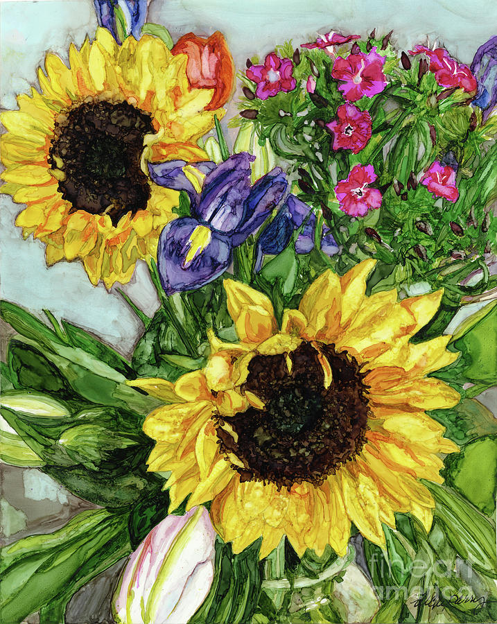 Sunflower Bouquet Painting by Vicki Baun Barry