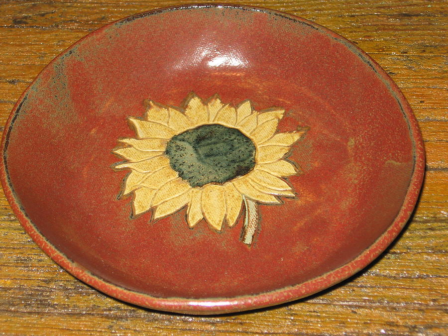 Sunflower Ceramic Art - Sunflower Bowl by Tamara Lauder