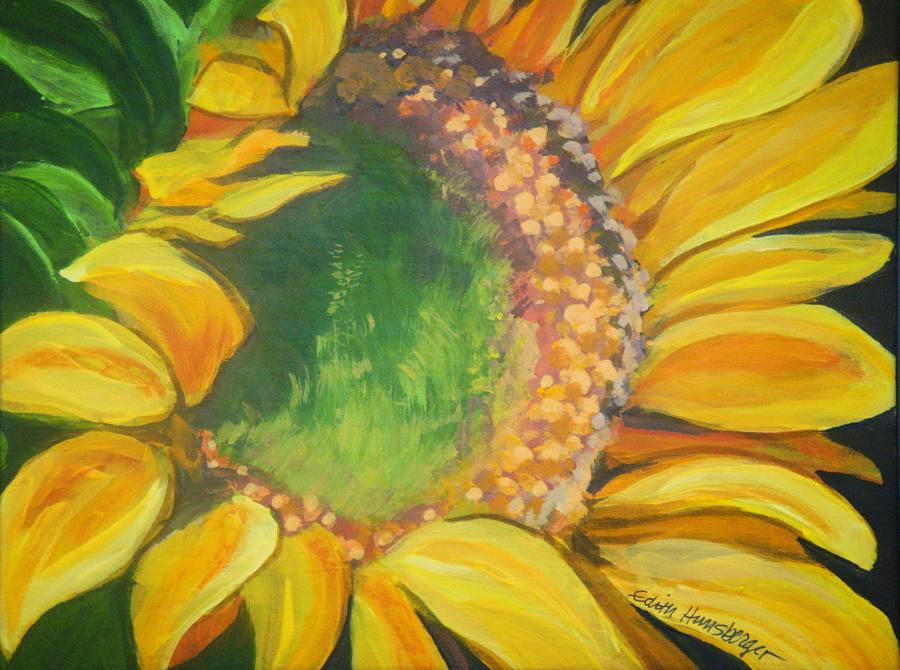 Sunflower Bright Painting by Edith Hunsberger