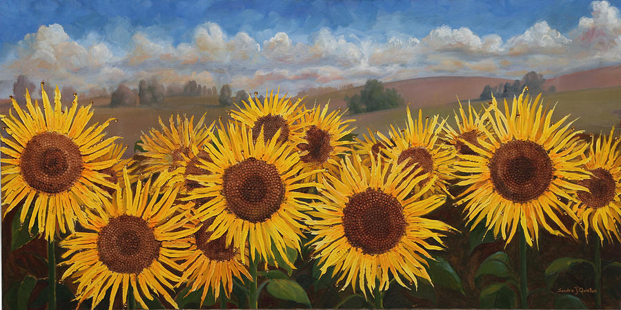 Flower Painting - Sunflower Crowd by Sandra Quintus