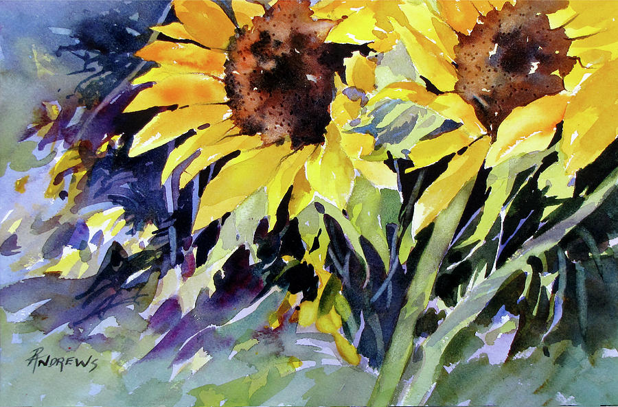 Sunflower Dazzlers Painting by Rae Andrews