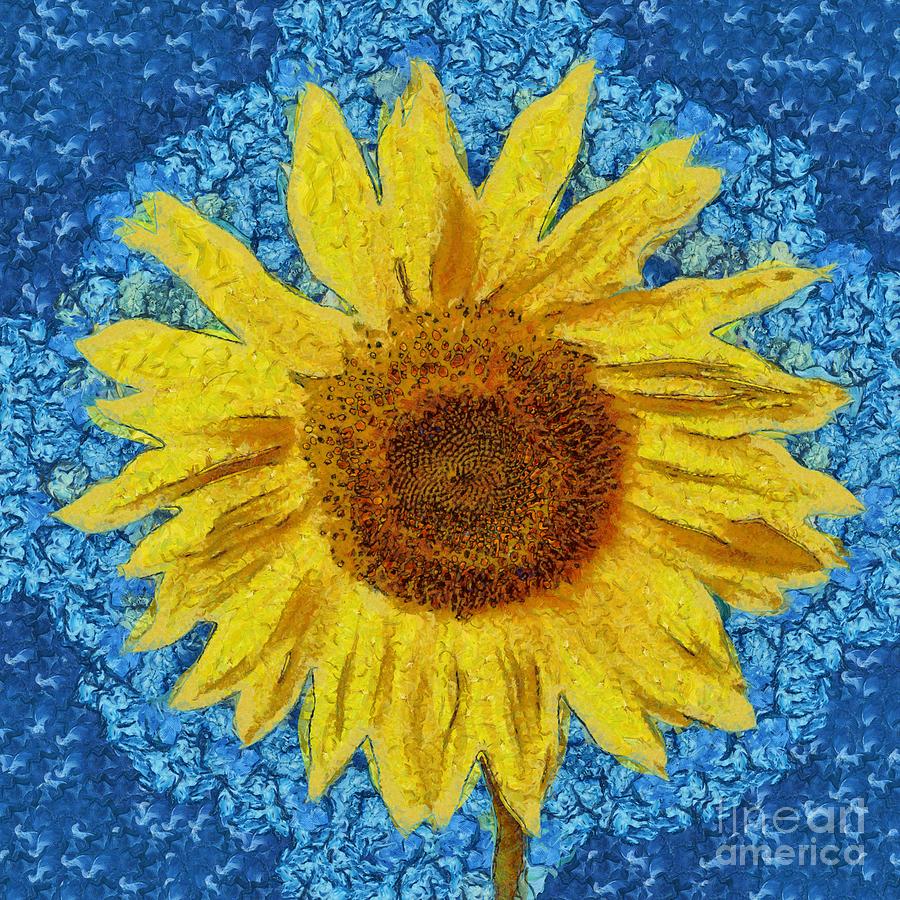 Sunflower Design Painting by Edward Fielding