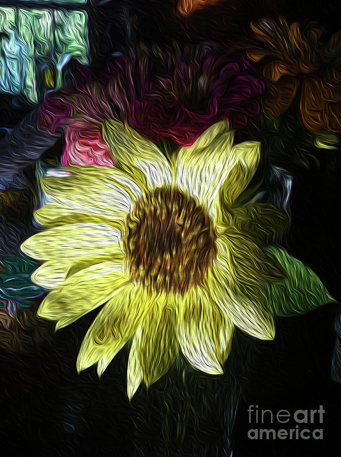 Sunflower Dusk Painting by Francelle Theriot