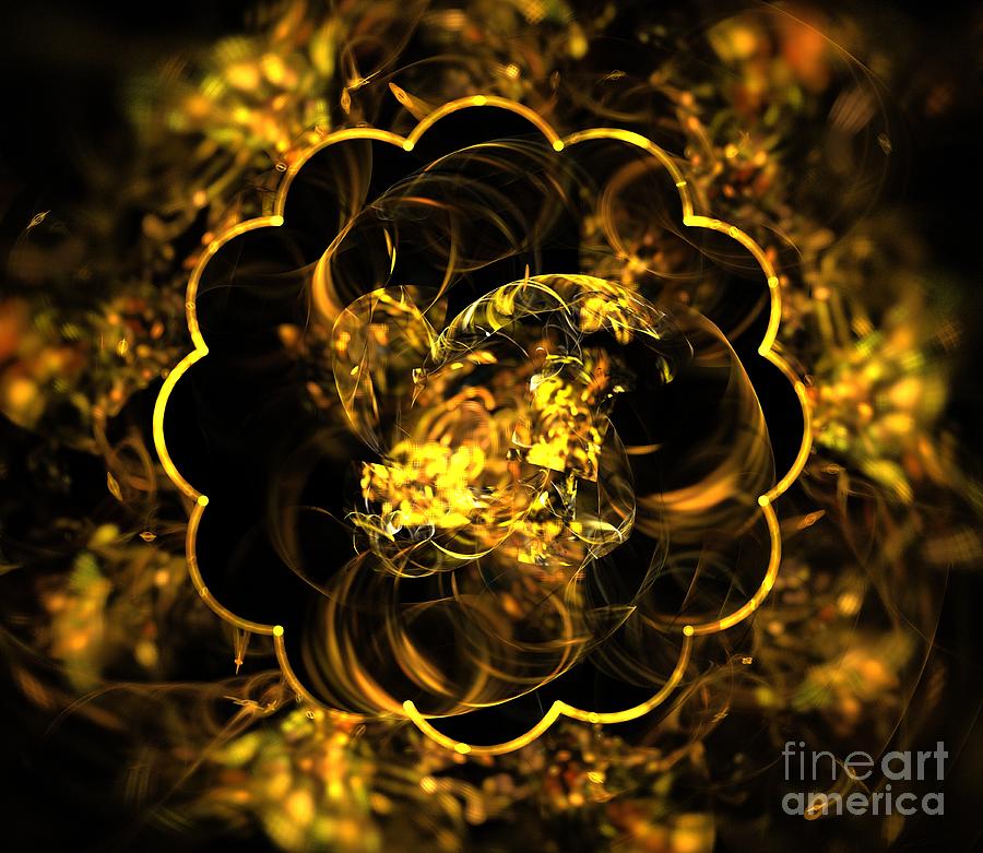 Abstract Digital Art - Sunflower Eclipse by Kim Sy Ok