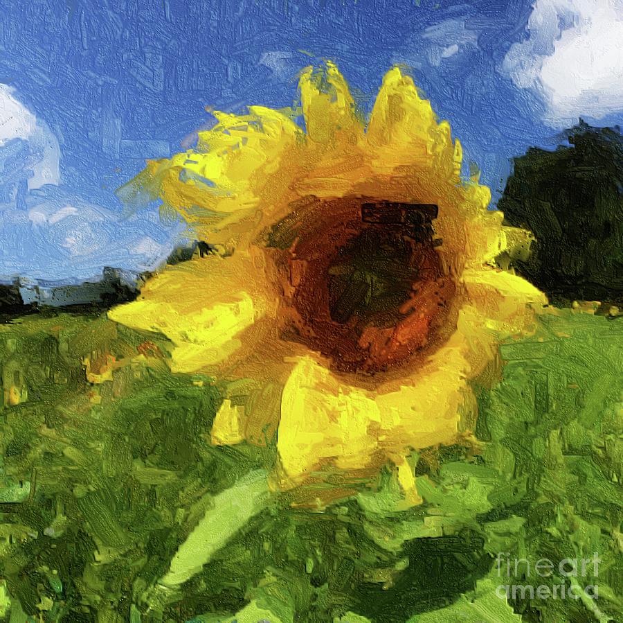 Sunflower Digital Art by Eleanor Abramson