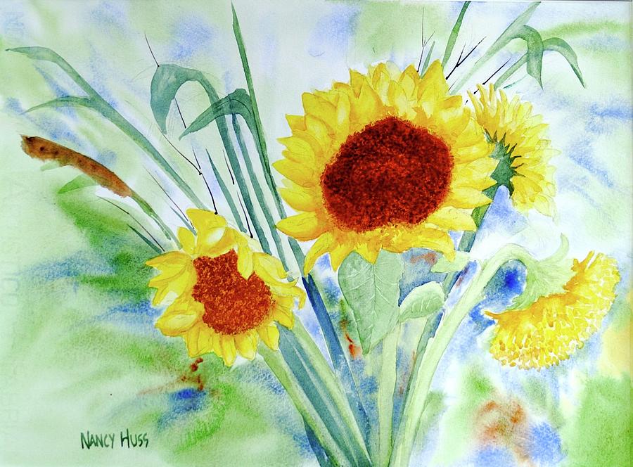 Sunflower Face Painting by Nancy Huss - Fine Art America