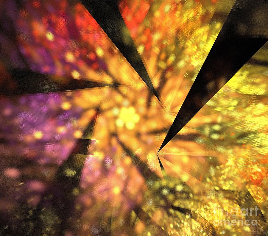 Abstract Digital Art - Sunflower Fan by Kim Sy Ok