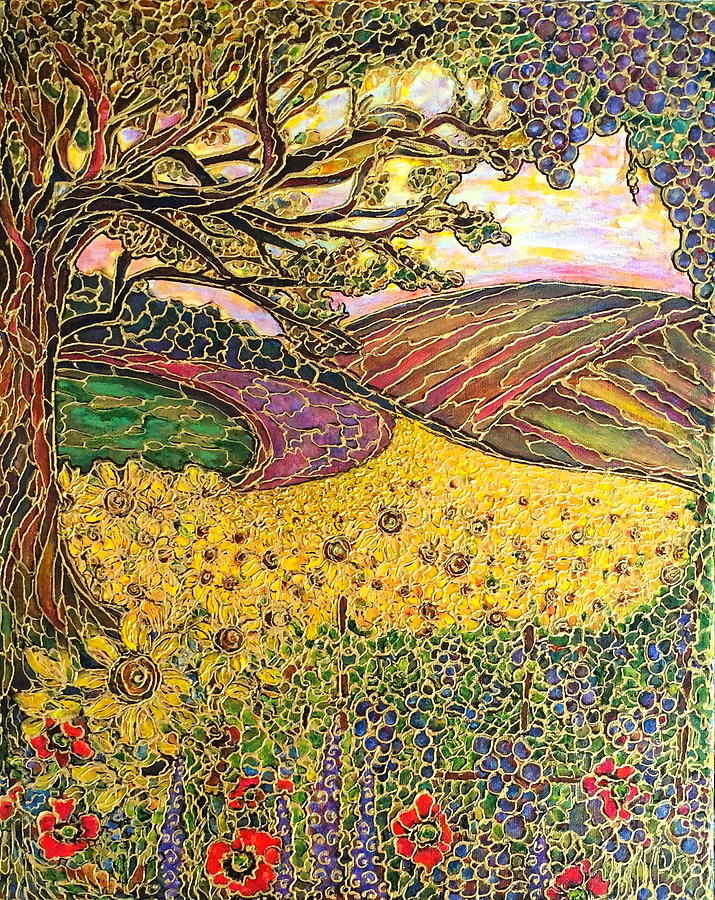 Sunflower Fields Painting by Rae Chichilnitsky