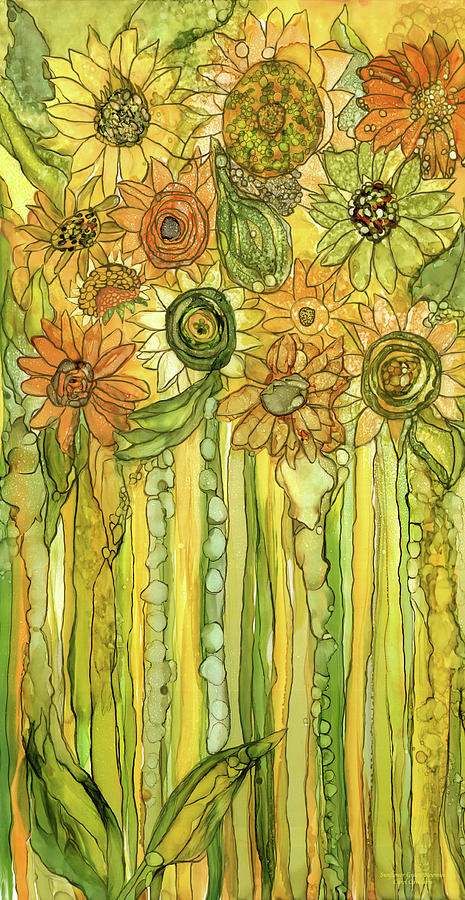 Sunflower Garden Bloomies 2 Mixed Media by Carol Cavalaris