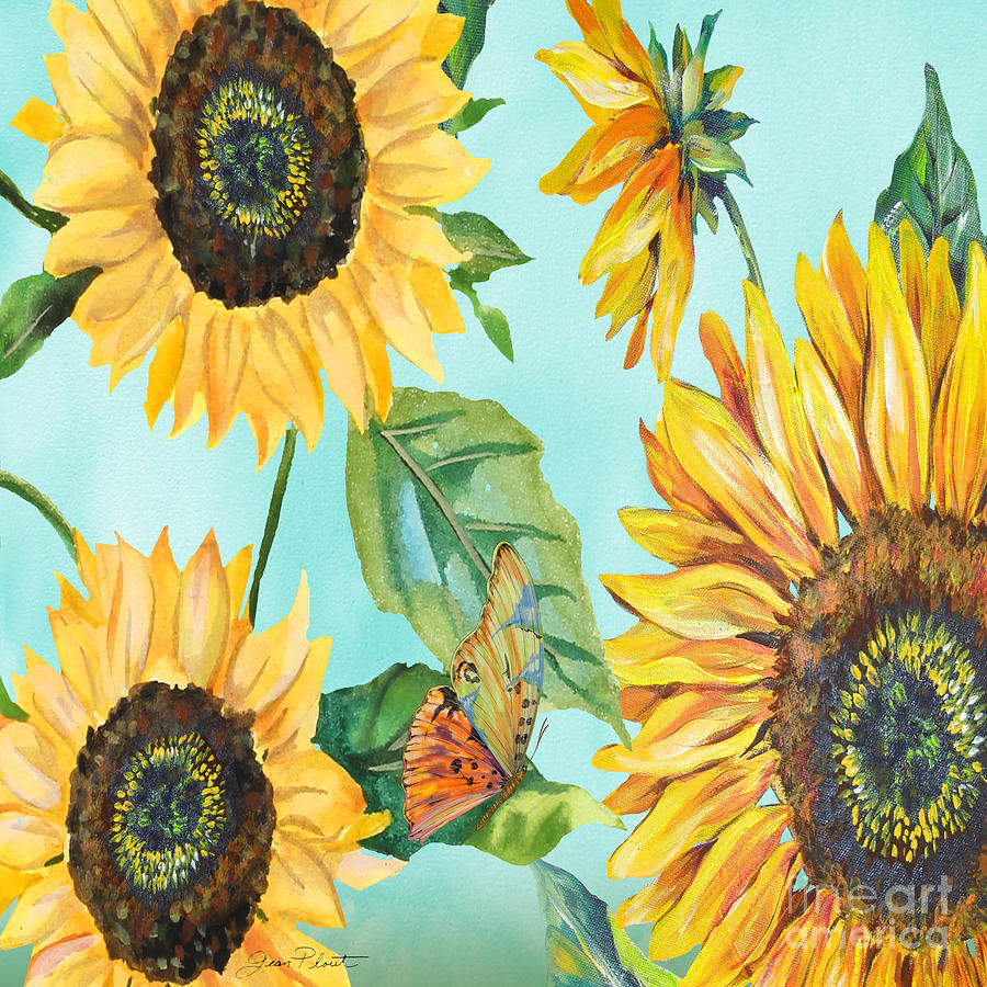 Sunflower Garden-JP3027-B Painting by Jean Plout