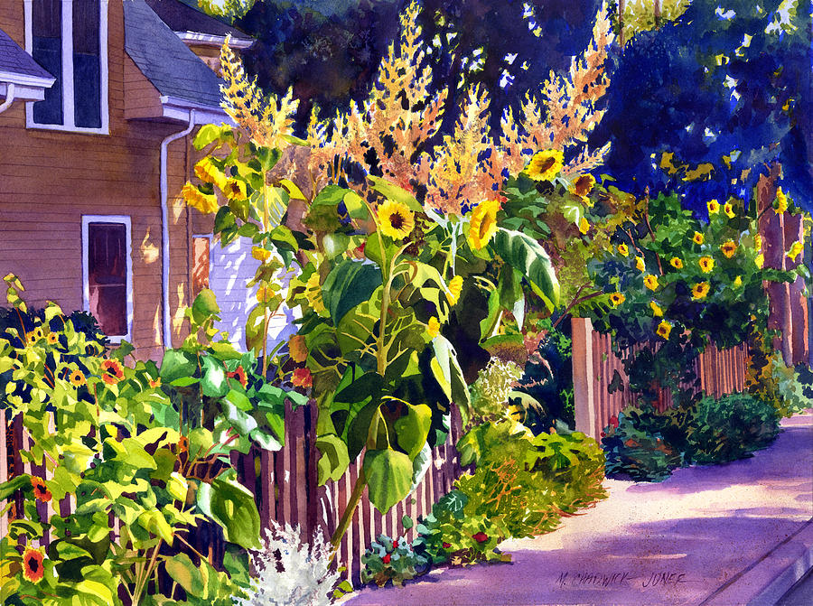 Sunflower Garden Painting by Marguerite Chadwick-Juner