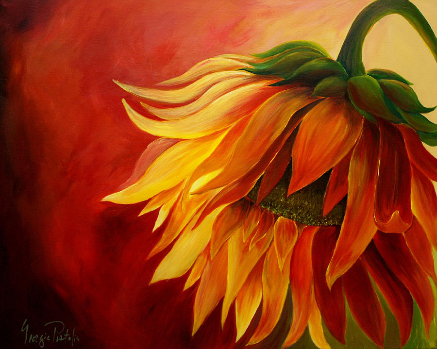 Sunflower Painting by Georgia Pistolis
