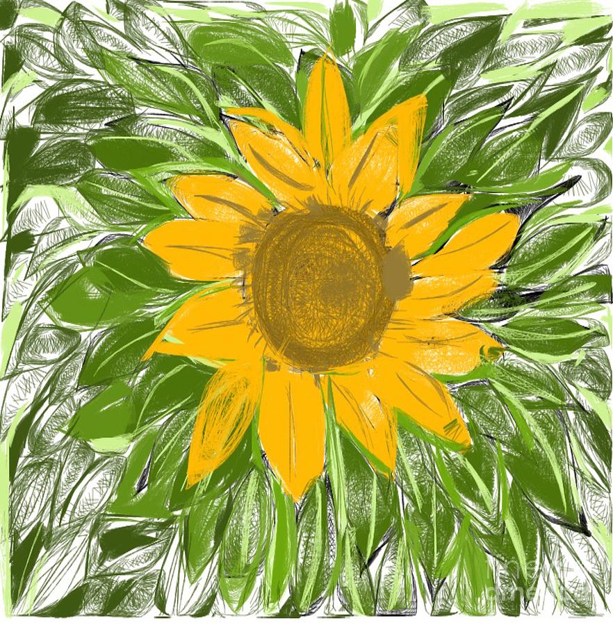 Sunflower Digital Art by Glenda Thomas