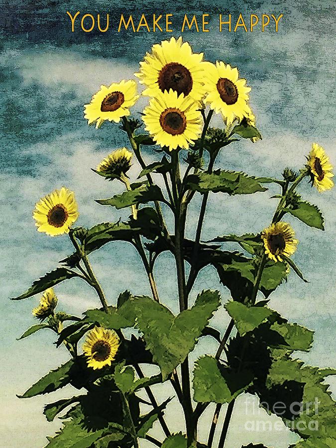 Sunflower Happiness Digital Art by Dee Flouton