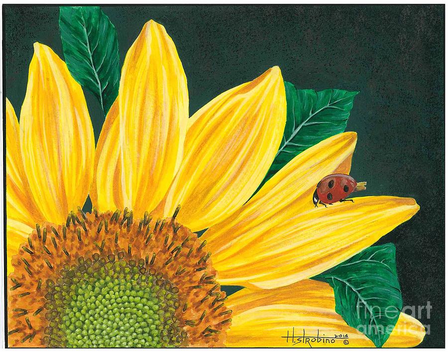 Sunflower Painting by Herb Strobino