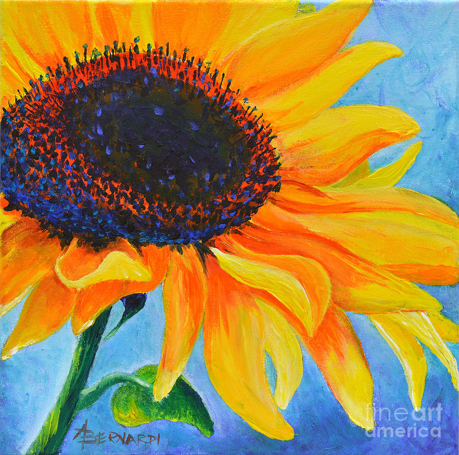 Sunflower I Painting by Annette Bernardi - Fine Art America