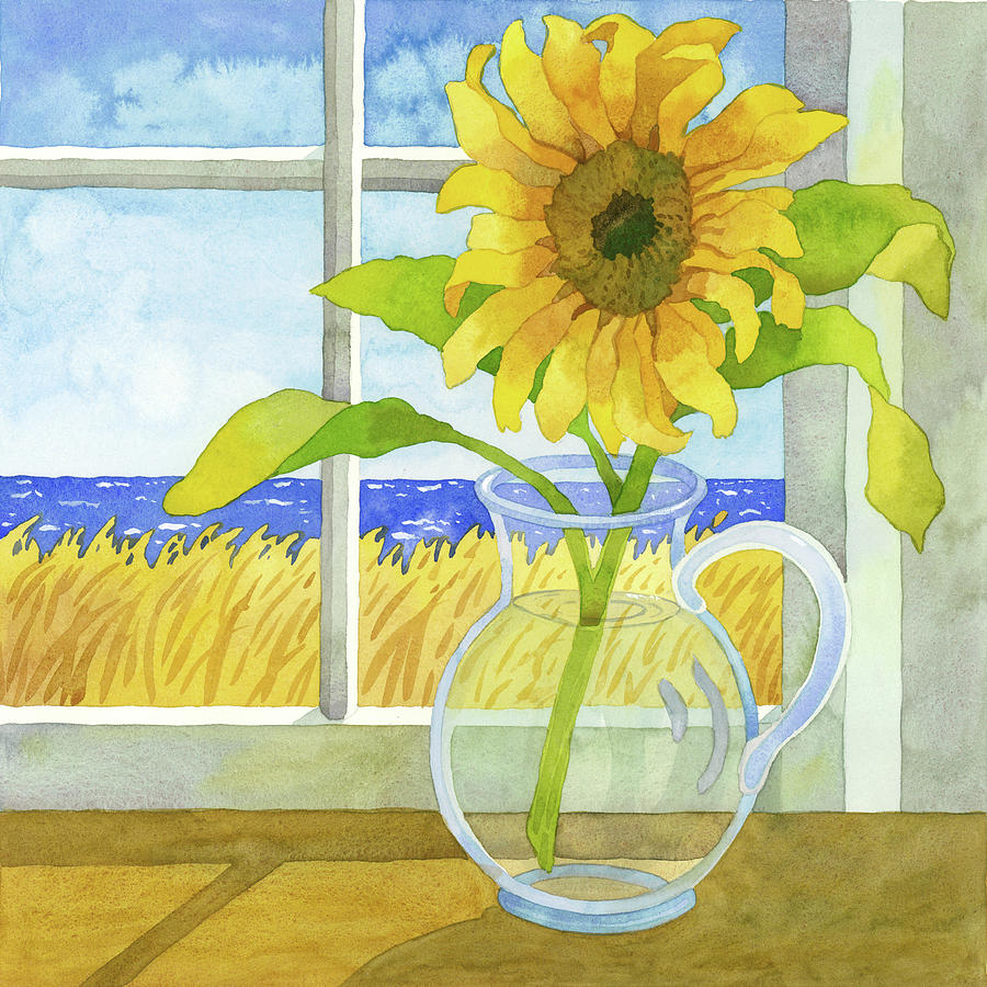 Sunflower In The Window Digital Art