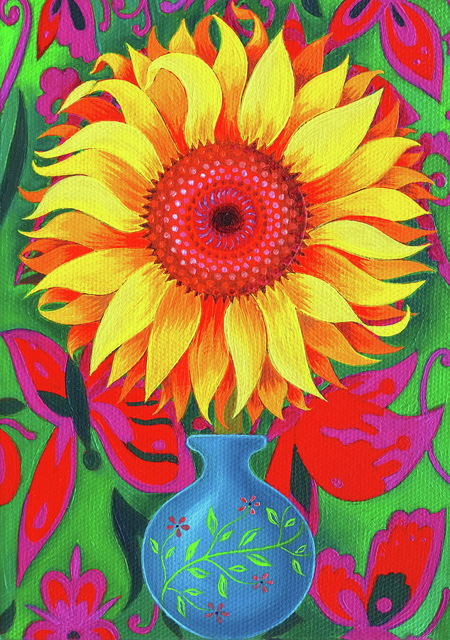 Sunflower Painting by Jane Tattersfield