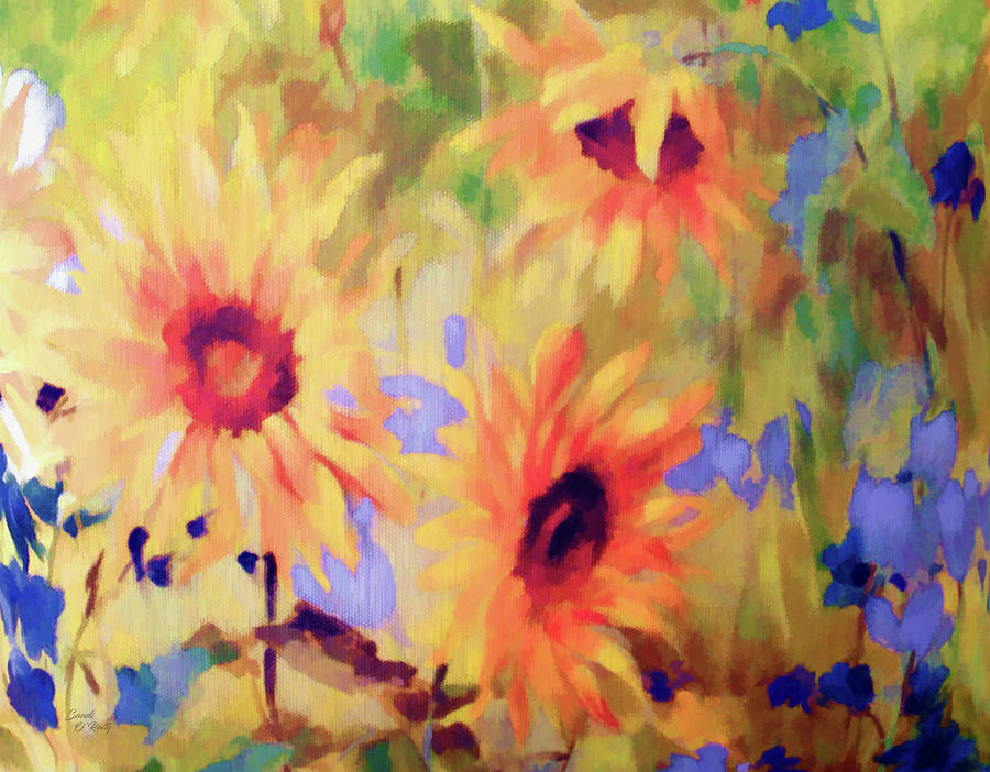 Sunflower Joy Watercolor Photograph by Sandi OReilly