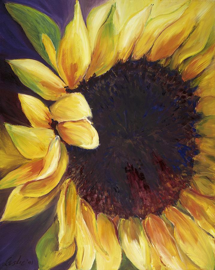 Sunflower Painting by Leslie Maloff - Fine Art America