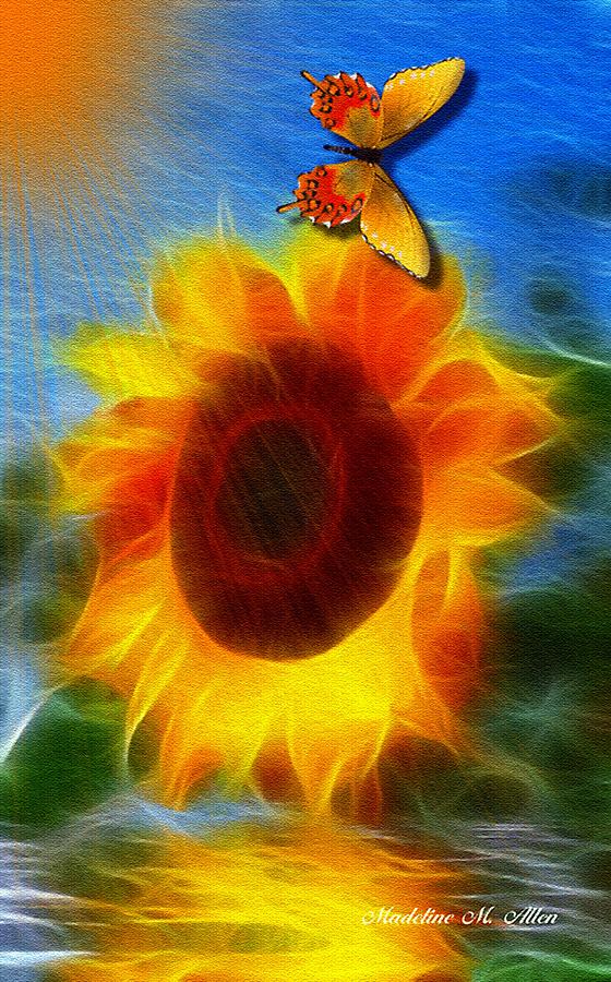 Sunflower Digital Art by Madeline  Allen - SmudgeArt