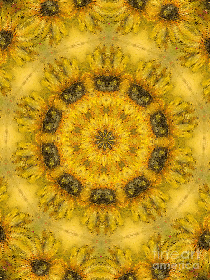 Sunflower Mandala Digital Art by Sandra Gallegos - Fine Art America