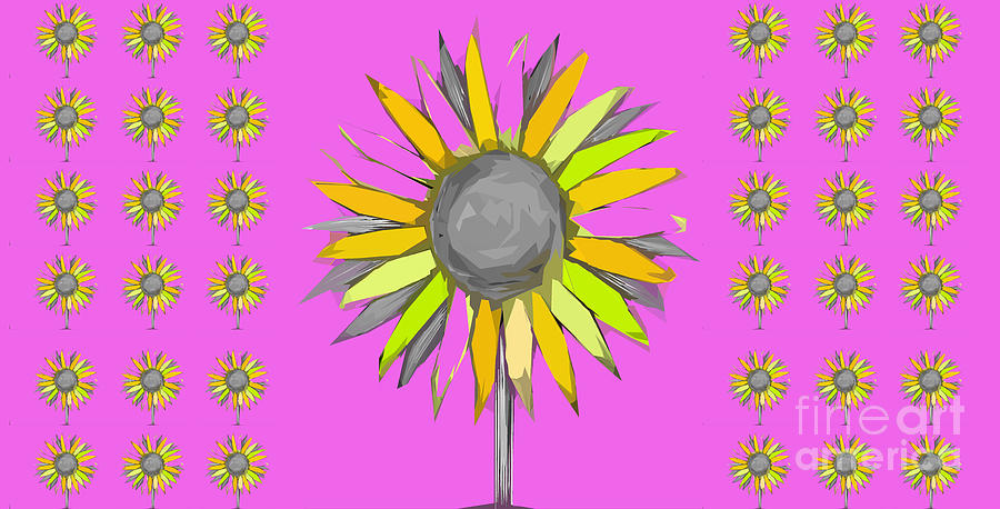 Sunflower Modern Art Pattern Digital Art
