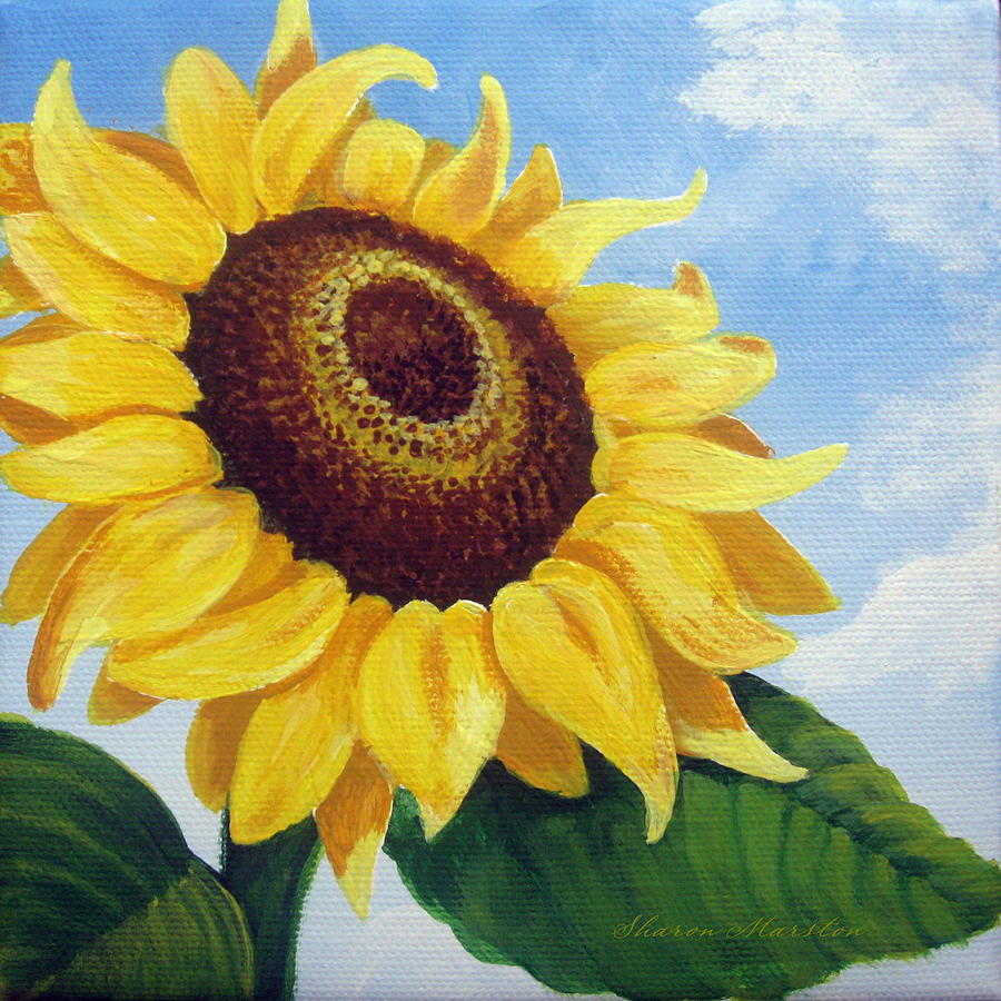 simple sunflower painting