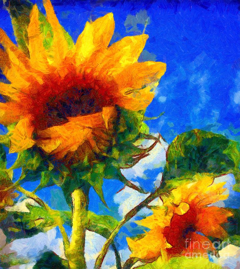 Sunflower Photograph - Sunflower - Oh Ive said too much by Janine Riley