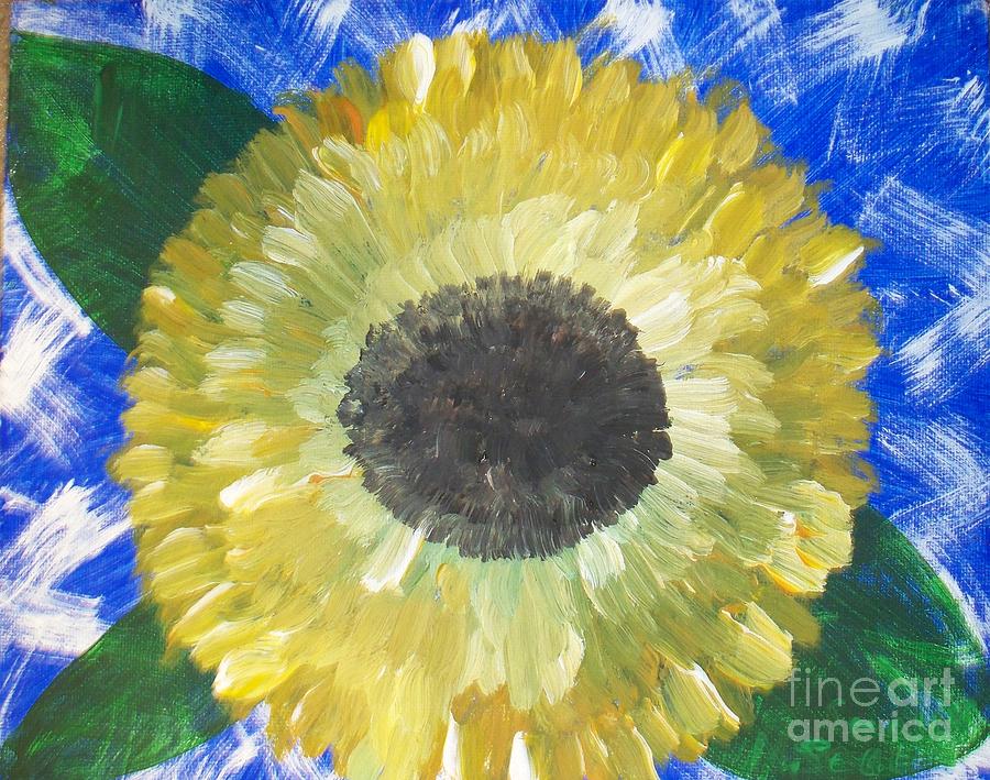 Sunflower on Blue  Painting by Seaux-N-Seau Soileau